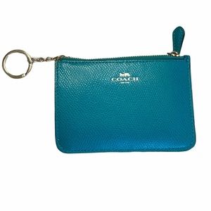 *Sold* Coach Crossgrain Leather Coin Case Keychain